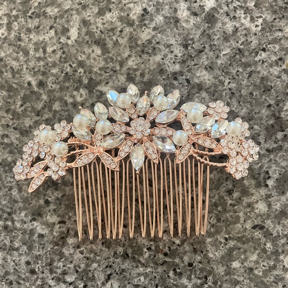 Rose Gold Rhinestone Hair Pin - Picture 1 of 3